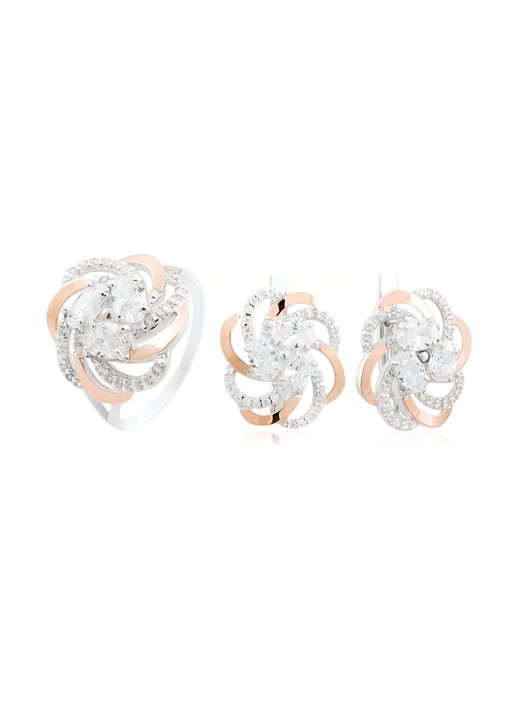 Комплект украшений (кольцо, серьги) Silver Style (45031213)