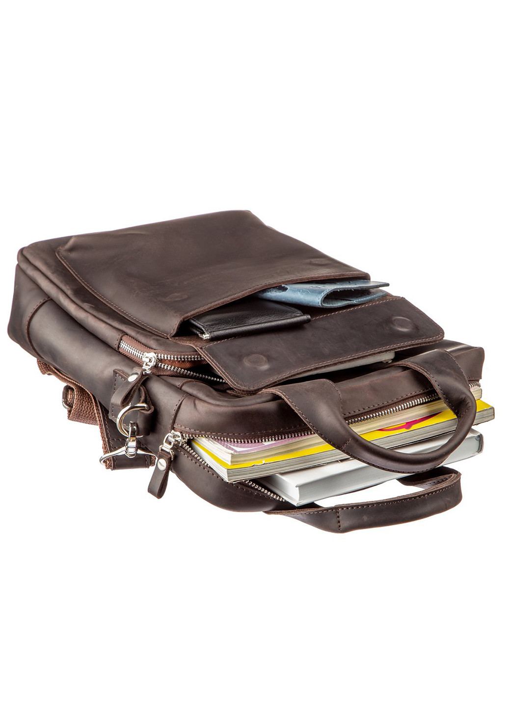 Мужская кожаная сумка 25х33х7 см Shvigel (229458767)