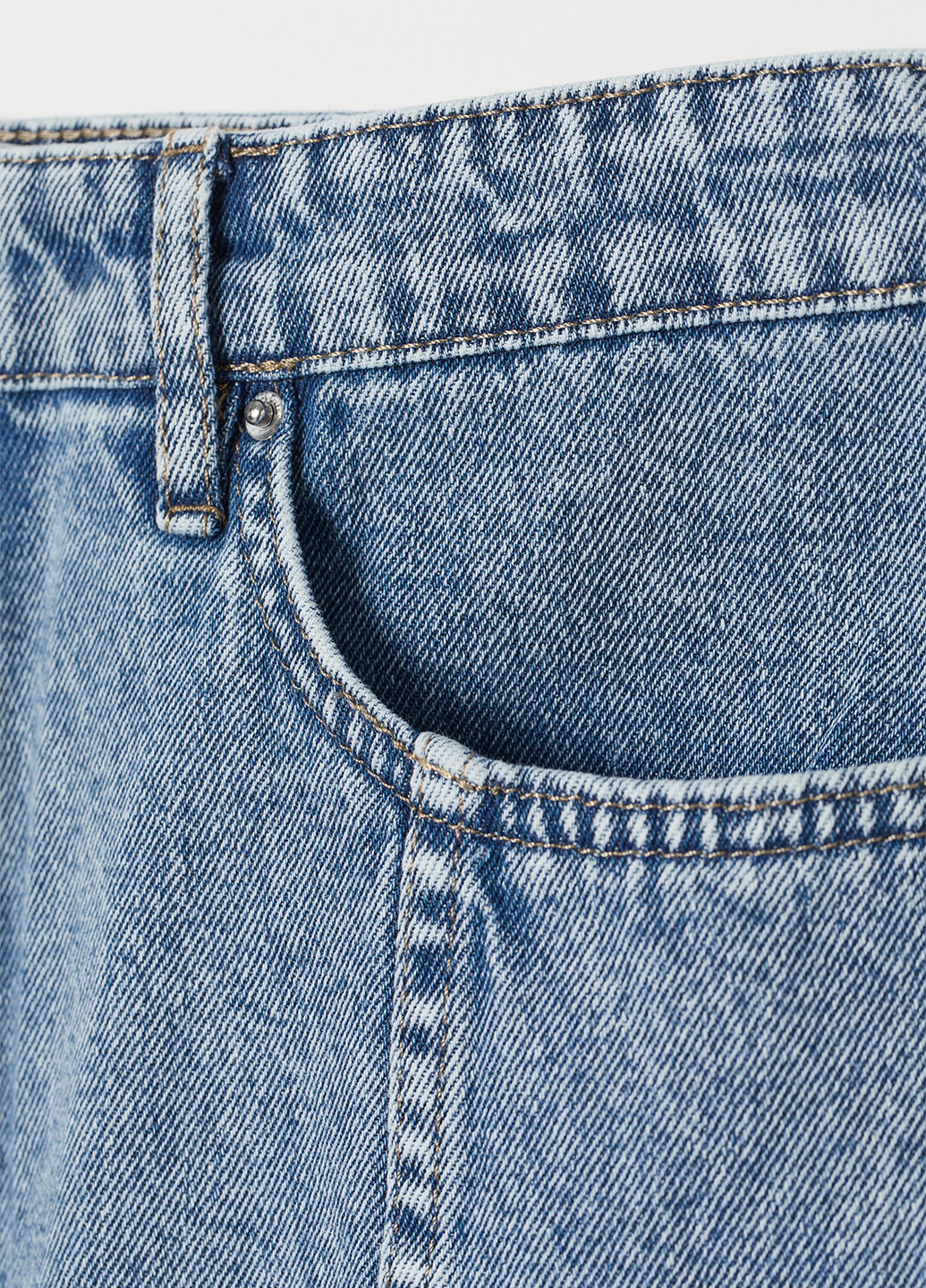 Синяя джинсовая, кэжуал однотонная юбка H&M карандаш
