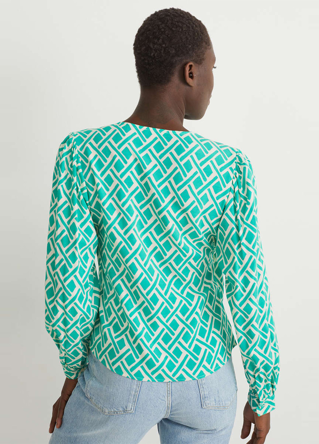 Комбинированная блуза на запах C&A