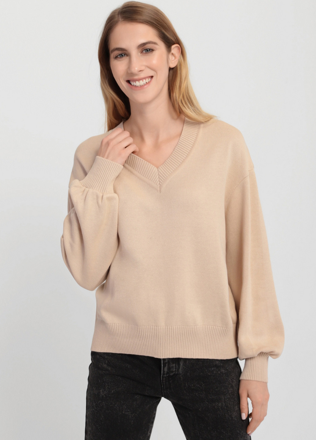 Світло-бежевий демісезонний пуловер пуловер Promin