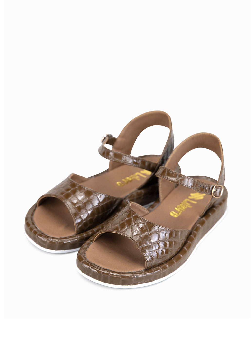 Коричневые босоножки Libero с ремешком лаковые