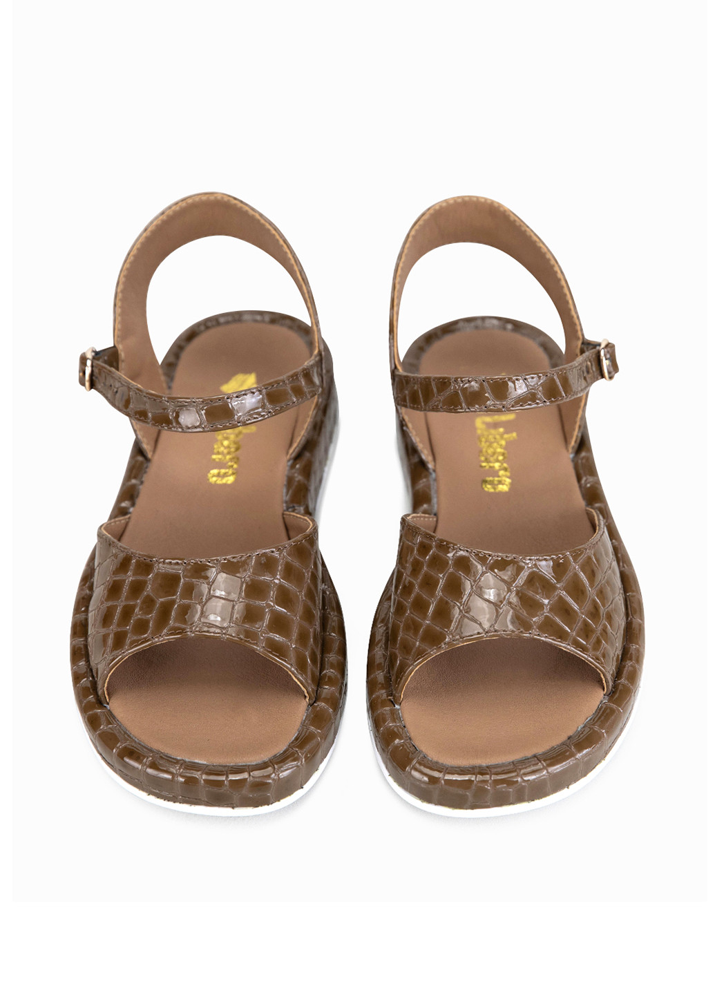 Коричневые босоножки Libero с ремешком лаковые