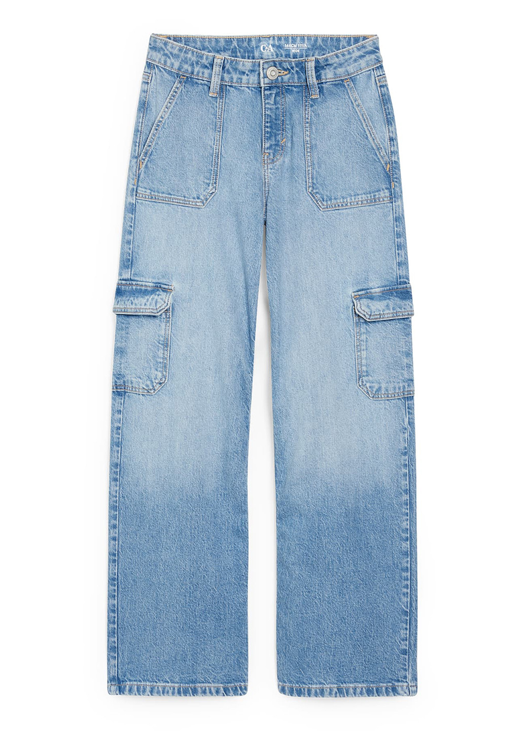 Синие демисезонные карго джинсы C&A