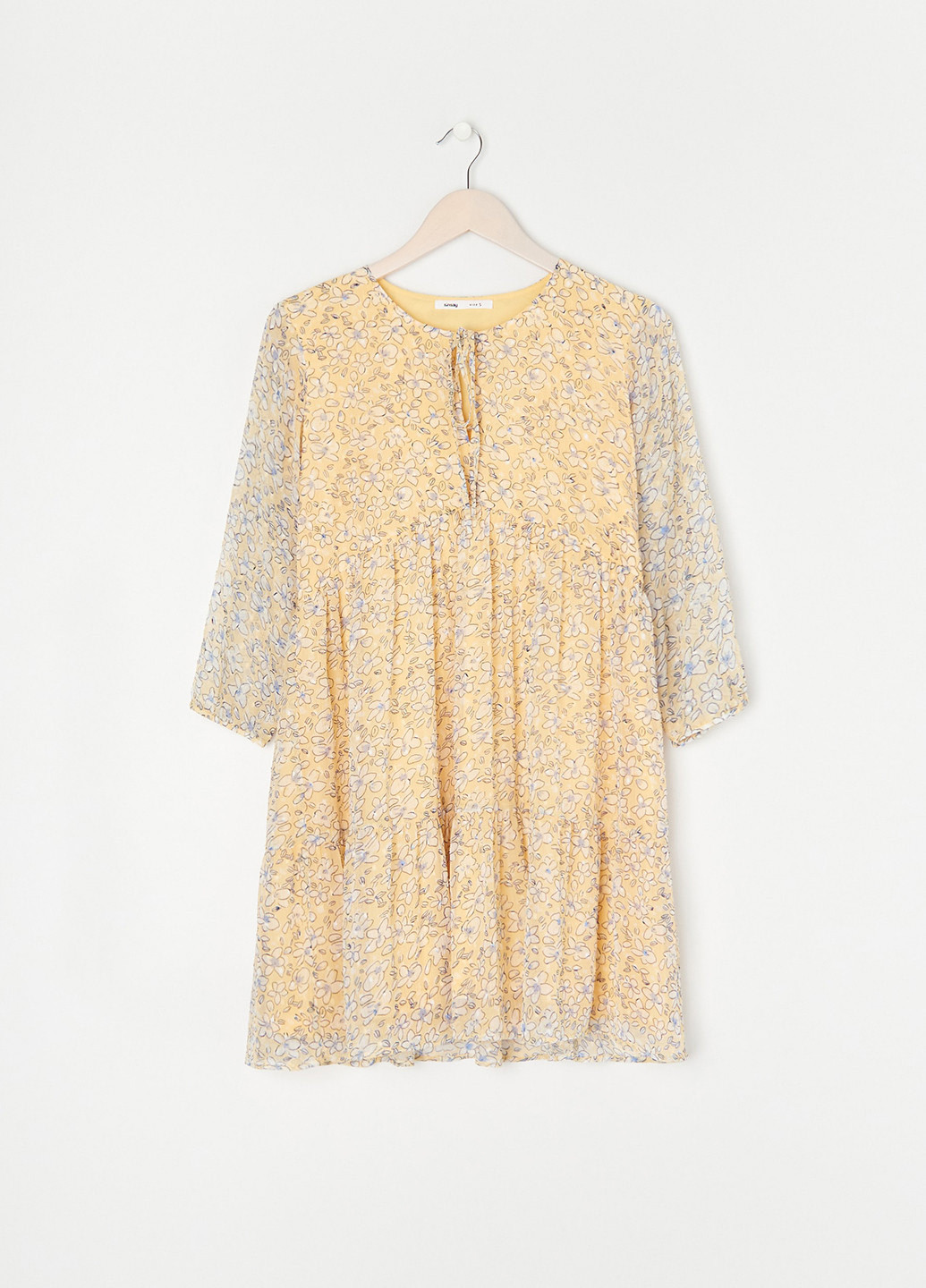 Блакитна кежуал сукня Sinsay з квітковим принтом