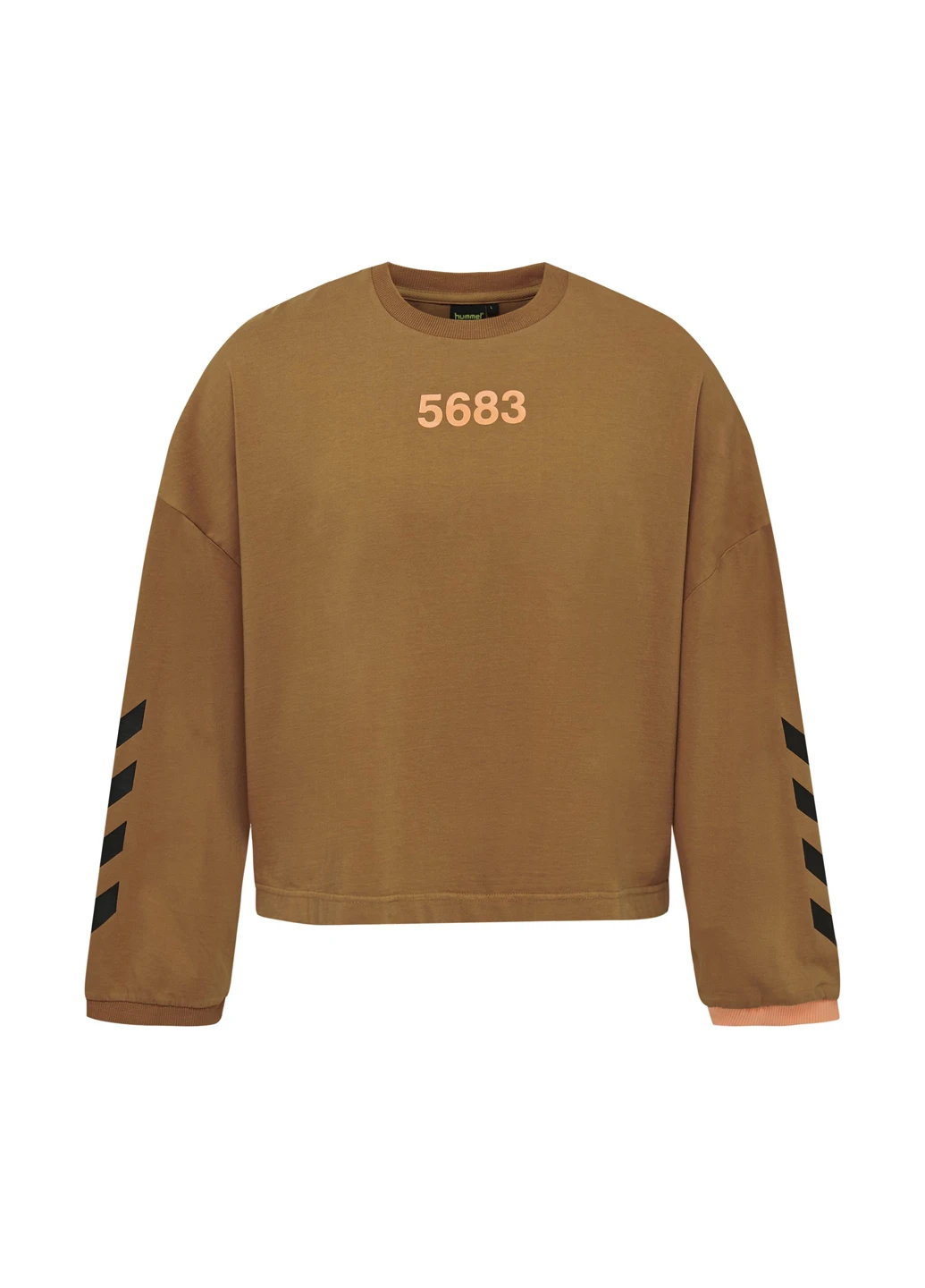 Світло-коричневий світшот Hummel напис без декору (229948734)