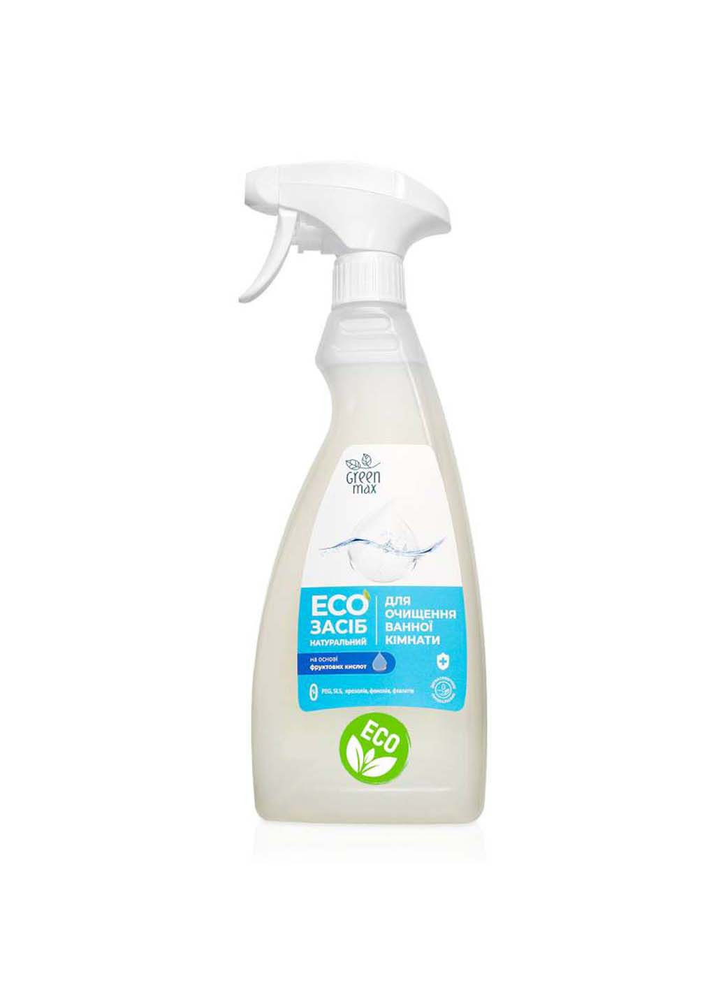 ЭКО средство для очистки ванной комнаты натуральный 500 мл с распылителем Green Max (255089128)
