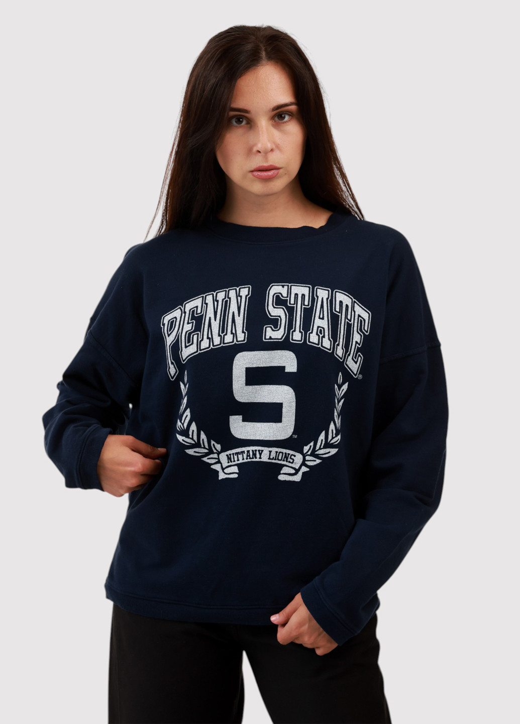 Темно-синий свитшот Blue 84 надпись без декора (359854777)