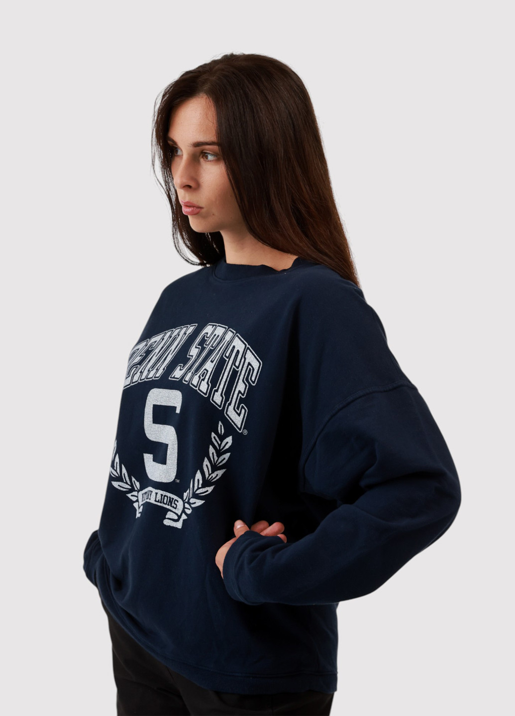 Темно-синий свитшот Blue 84 надпись без декора (359854777)