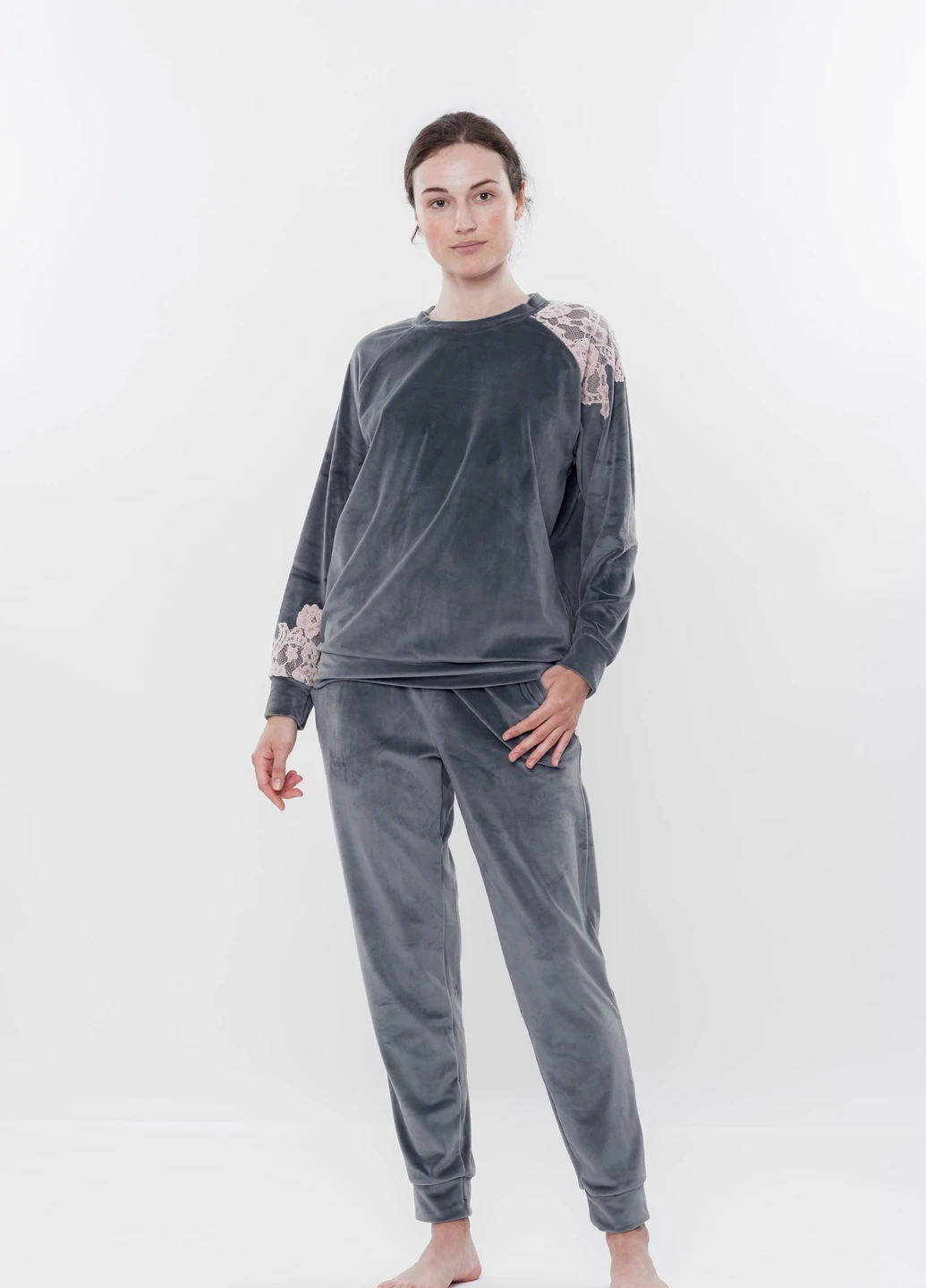 Костюм жіночий 3XL сірий 03117 Effetto (254797159)