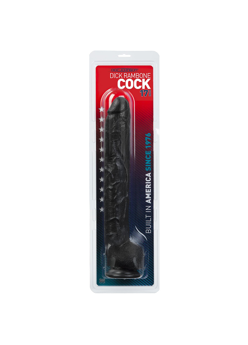 Фалоімітатор Dick Rambone Cock Black, діаметр 6см, довжина 42см, ПВХ Doc Johnson (254152074)
