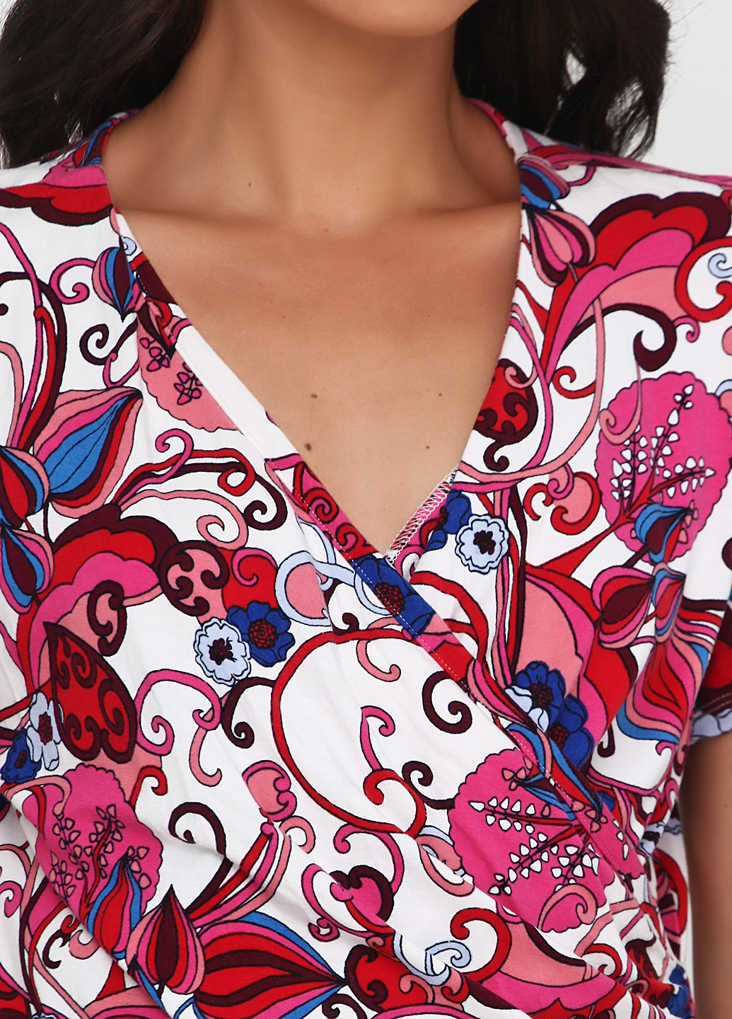 Комбинированная летняя блуза на запах Talbots