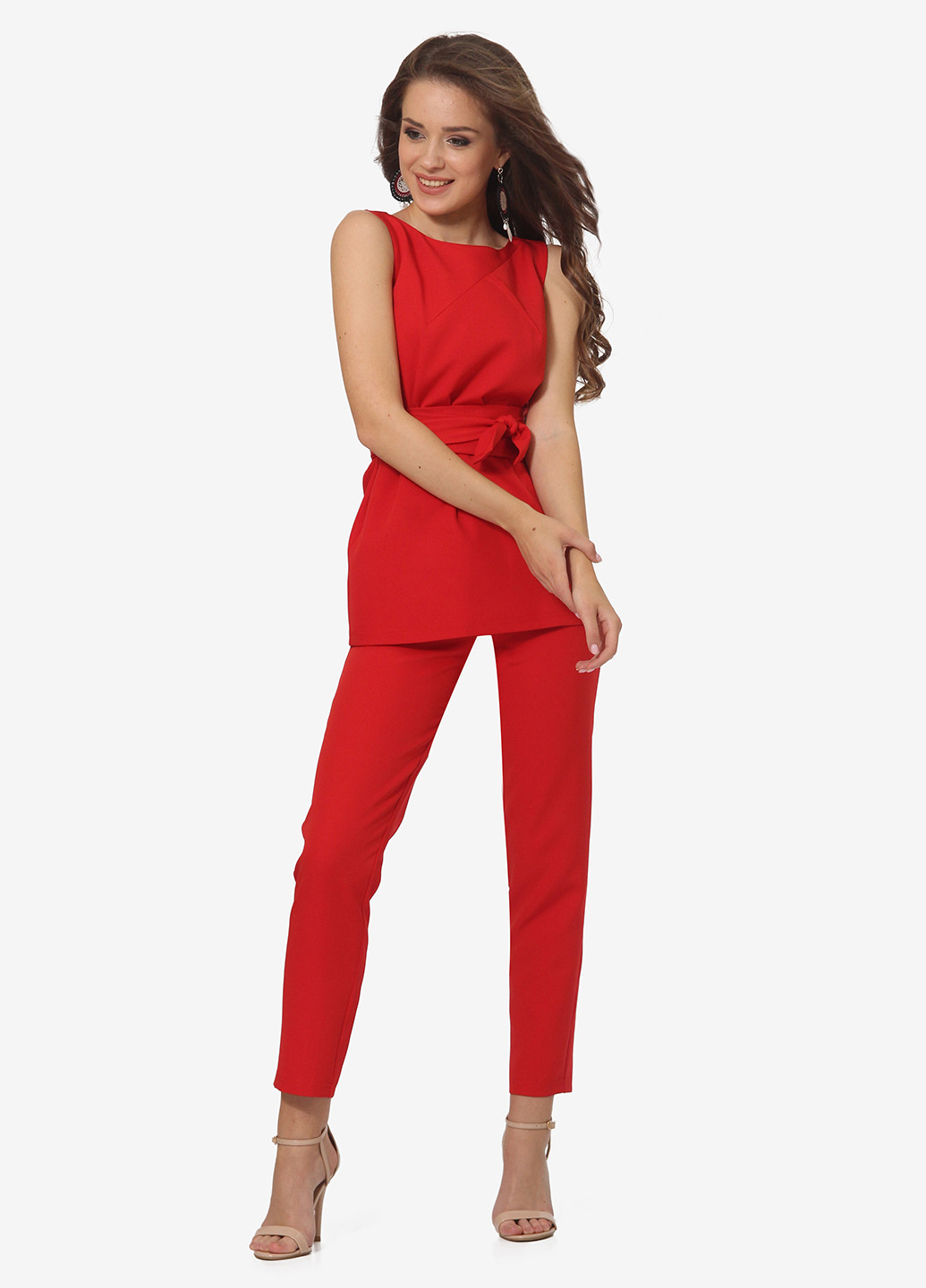 Красный демисезонный комплект (туника, брюки) Lila Kass