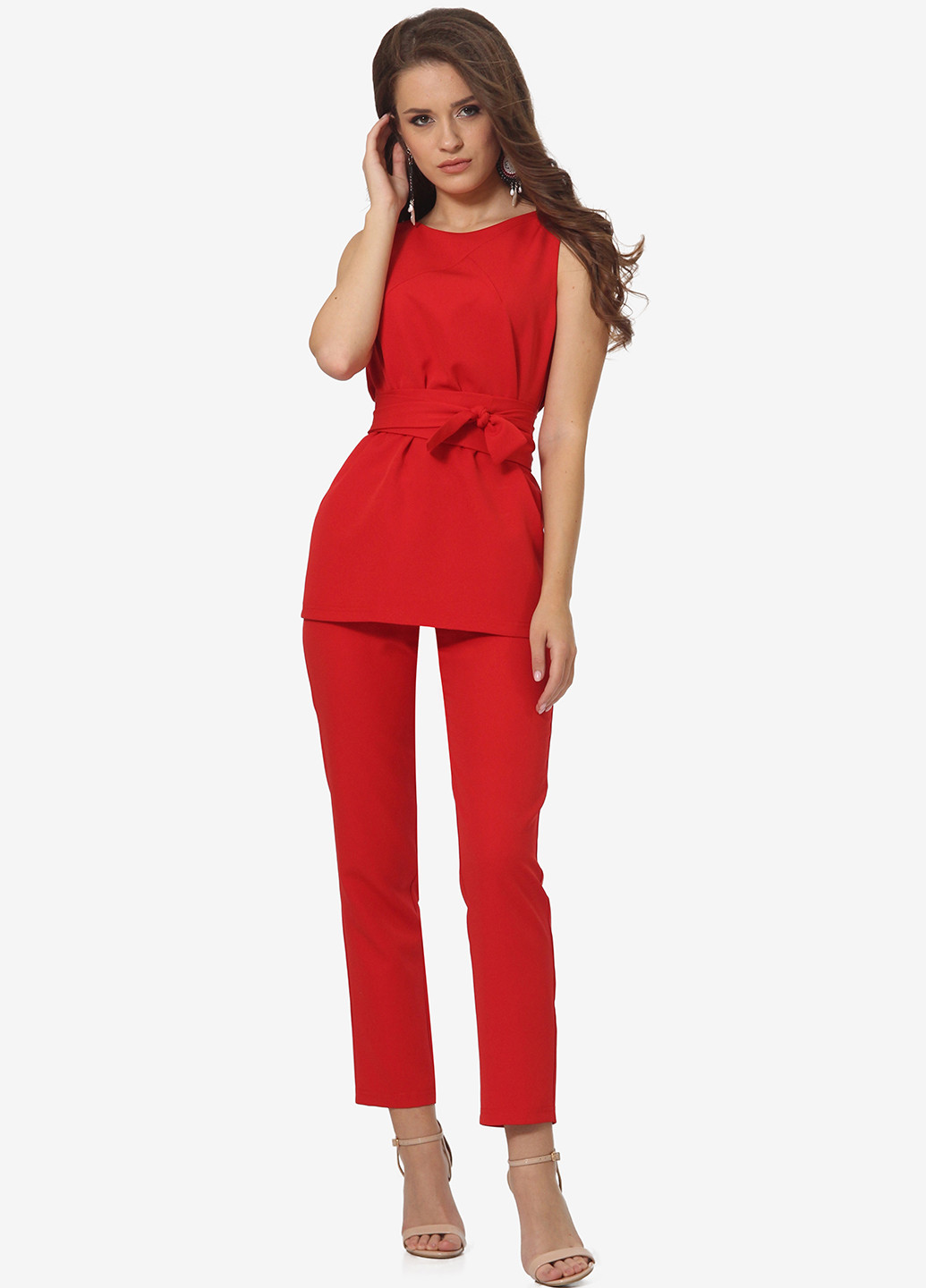 Красный демисезонный комплект (туника, брюки) Lila Kass