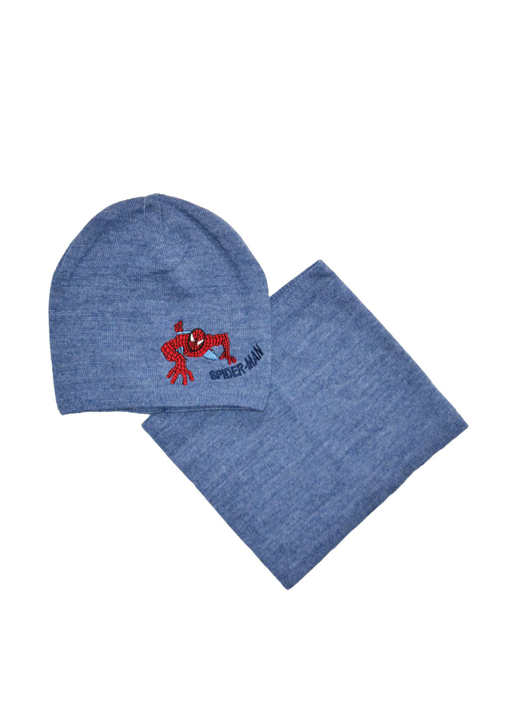 Темно-голубой демисезонный комплект (шапка, шарф-снуд) Kraft