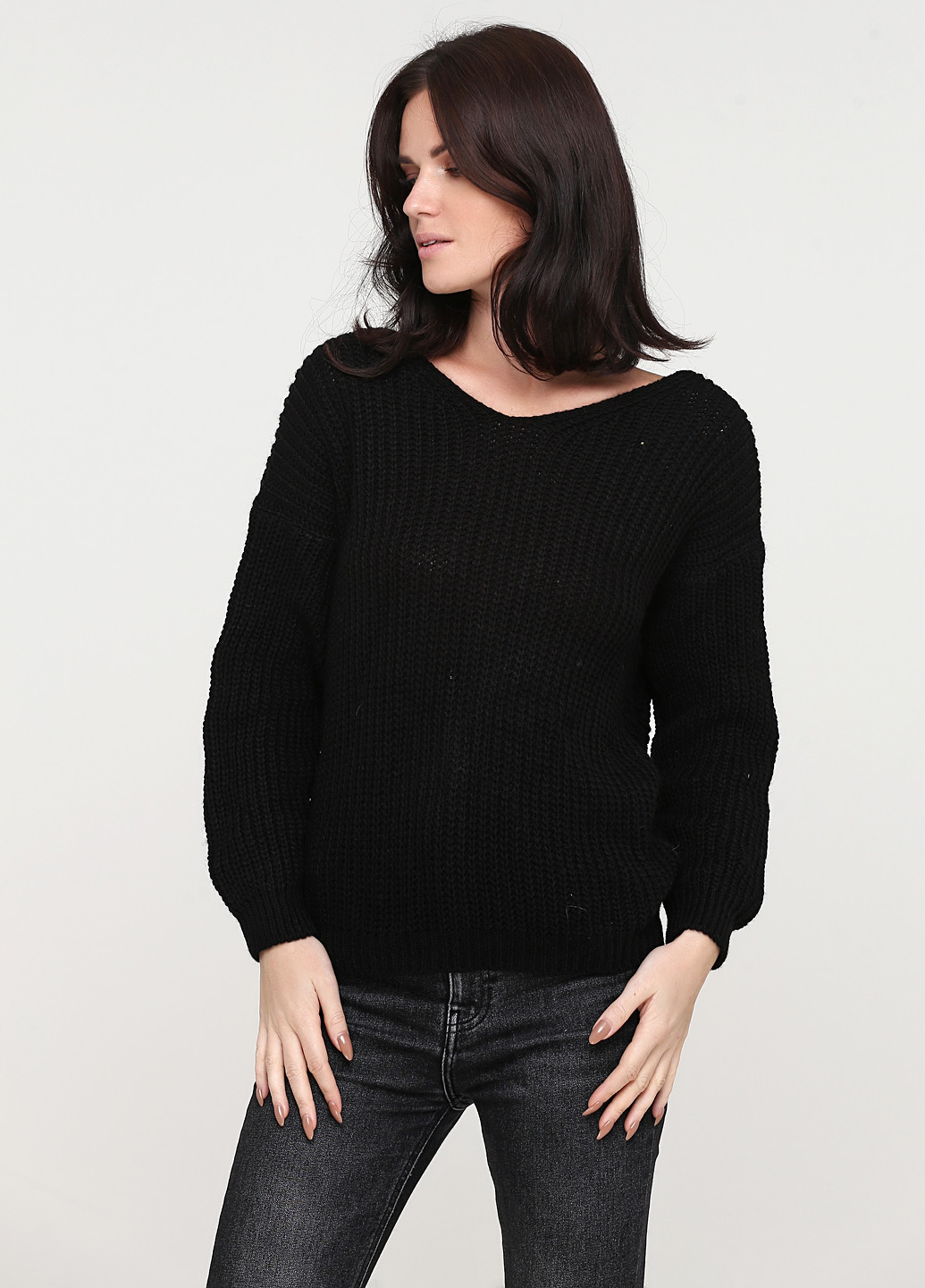 Черный демисезонный пуловер пуловер Multiples