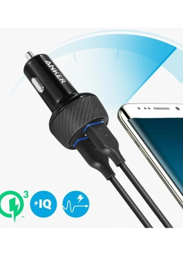 Зарядний пристрій PowerDrive - 2 Quick Charge 3.0 Ports V3 (Black) (A2228H11) Anker (216637944)