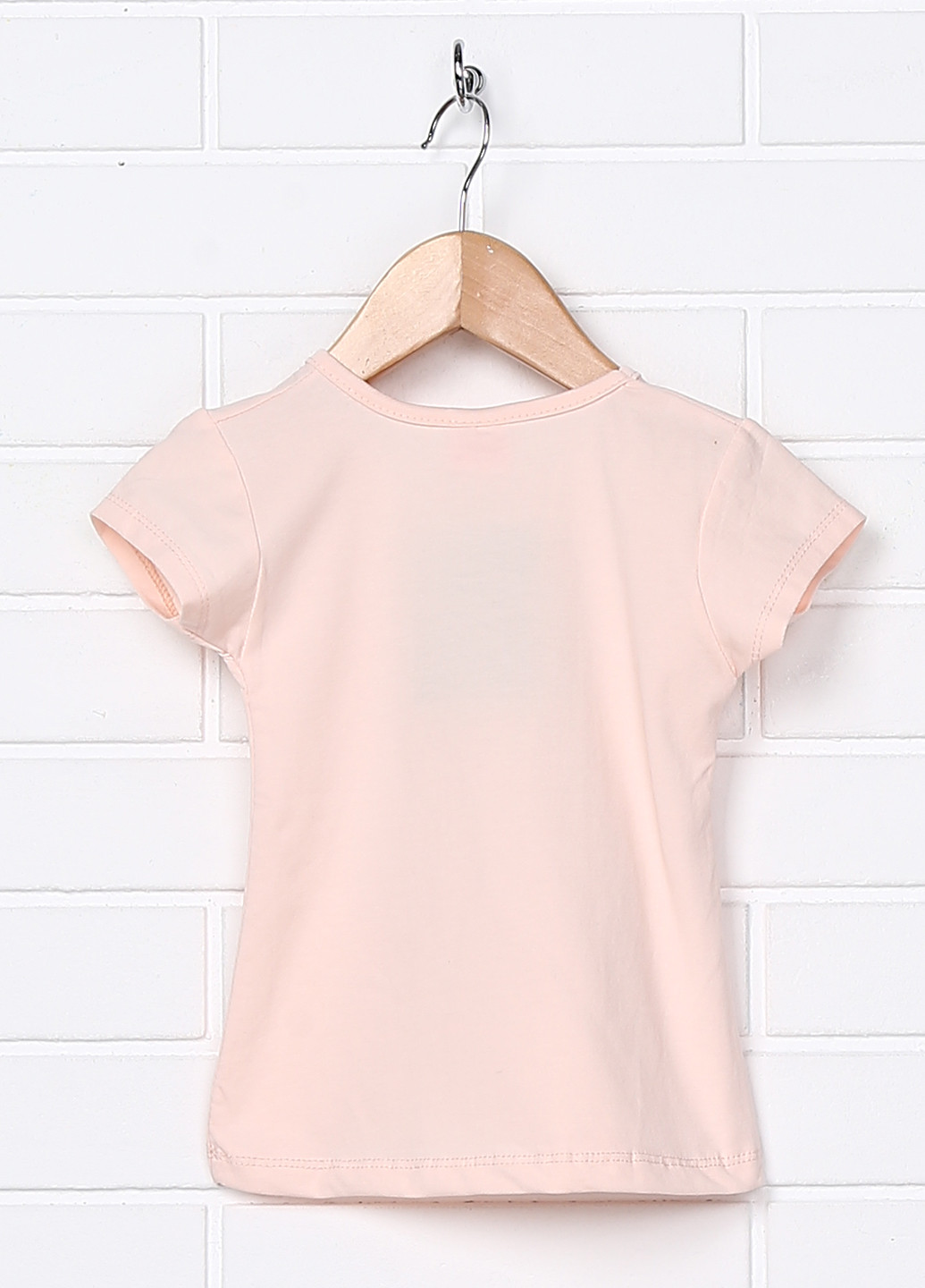 Персиковая летняя футболка с коротким рукавом Degacci