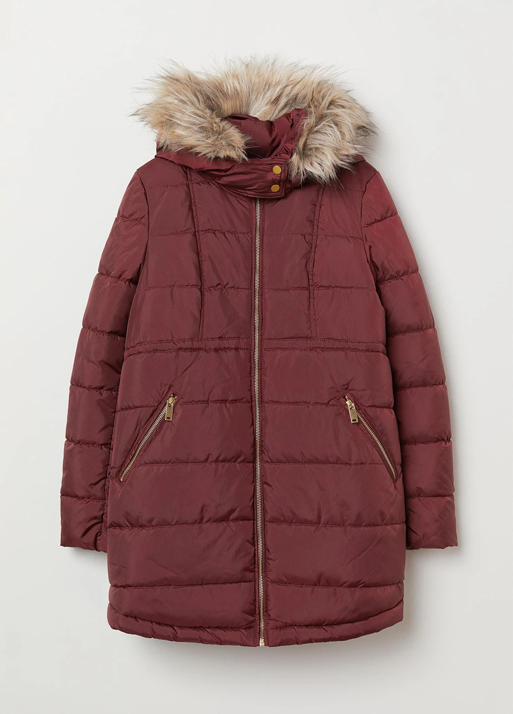 Бордовая зимняя куртка H&M
