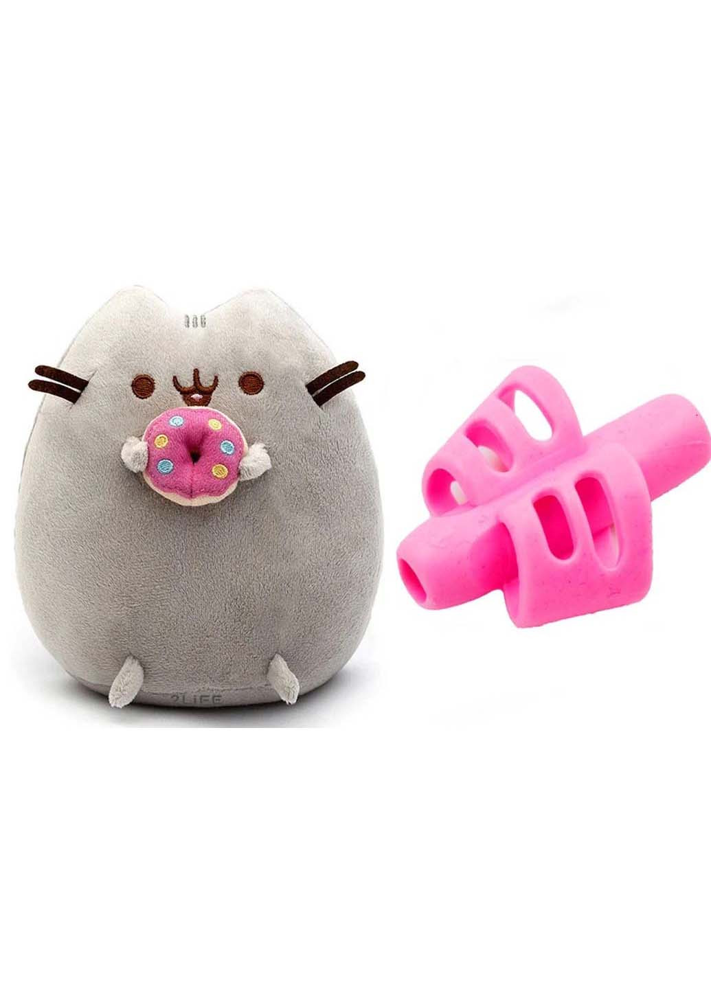 Силіконова насадка для корекції листа рожевий та м'яка іграшка кіт з пончиком Пушин кет 18 см VOLRO (256544228)