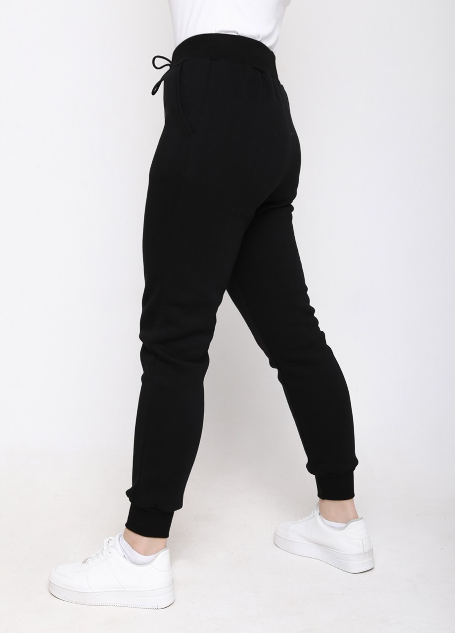 Спортивный штаны женские черные на флисе высокая талия JEANSclub (254973714)