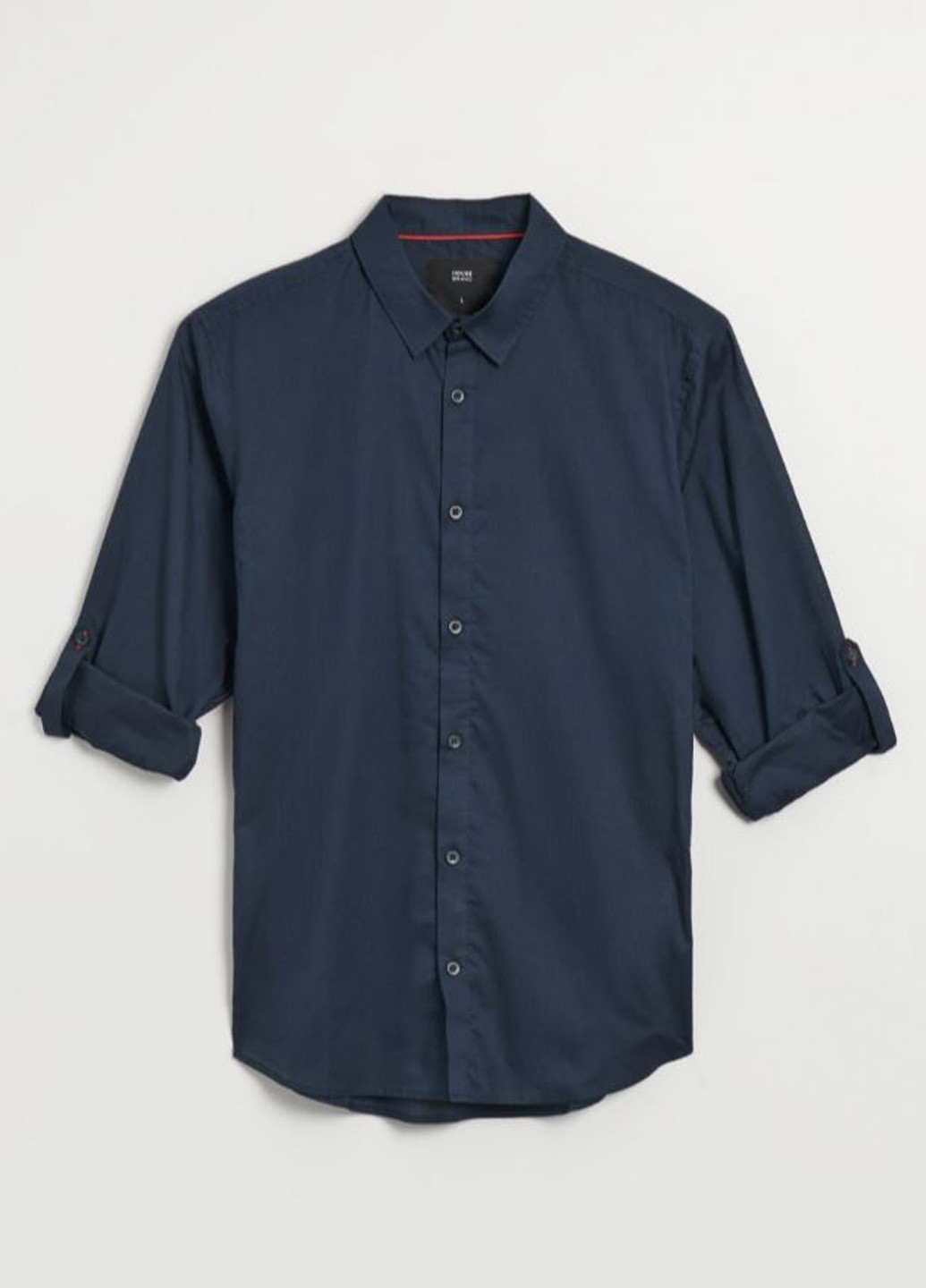 Индиго кэжуал рубашка однотонная House