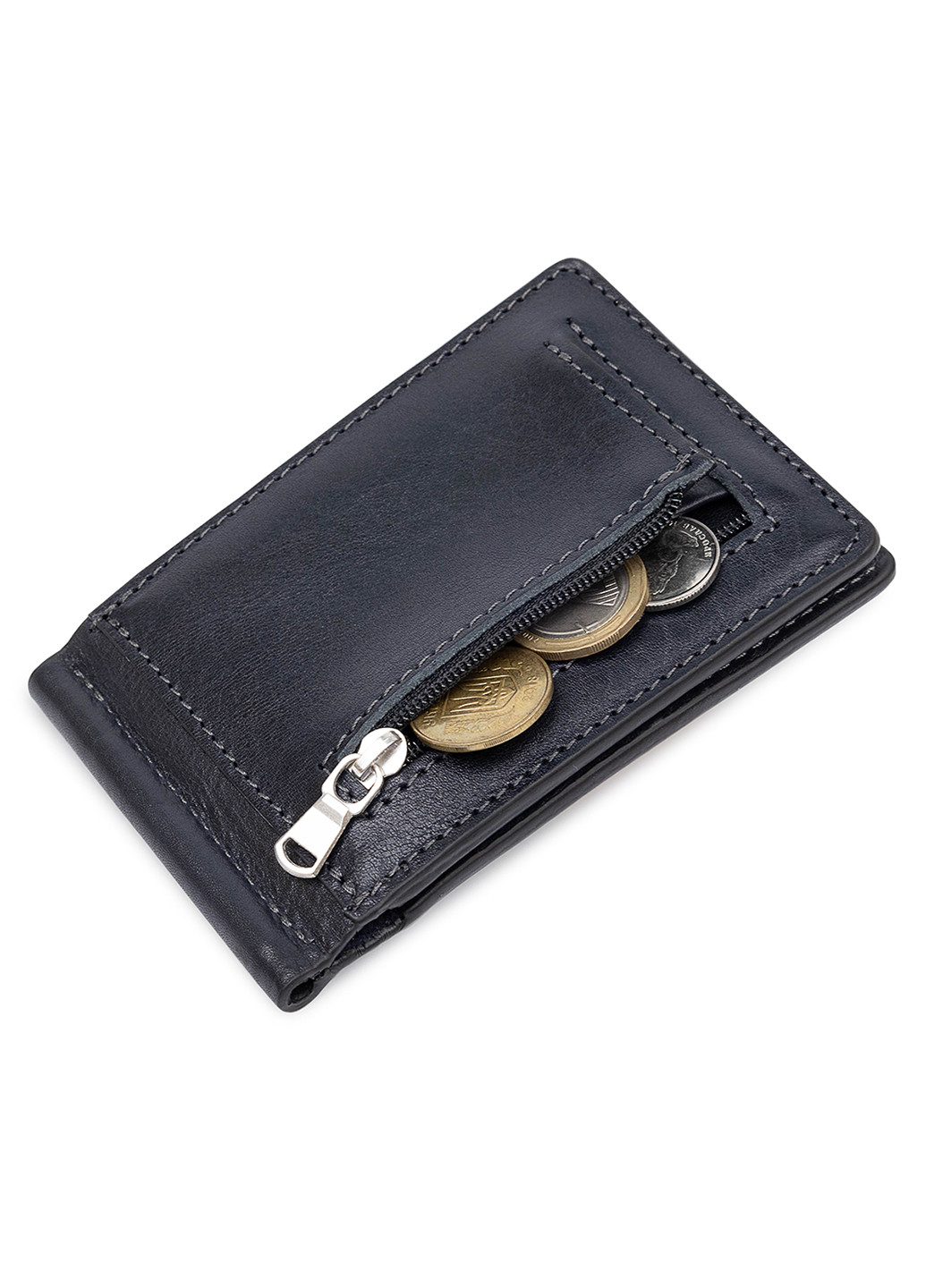 Мужской кожаный зажим для денег 12х8х0,7 см Grande Pelle (250097228)