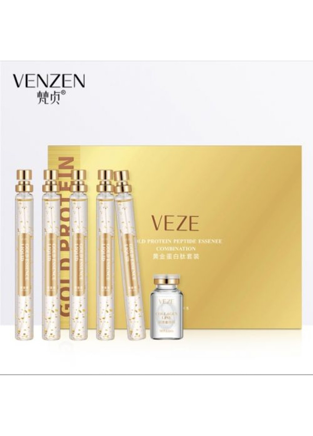 Эссенция для лица 24k Gold с протеиновыми нитями VEZE 30 шт. Venzen (254396502)
