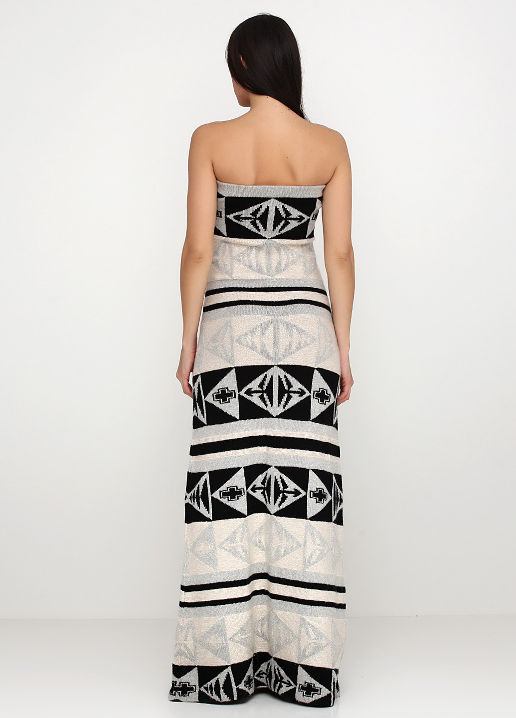 Серо-бежевое кэжуал платье Ralph Lauren с орнаментом