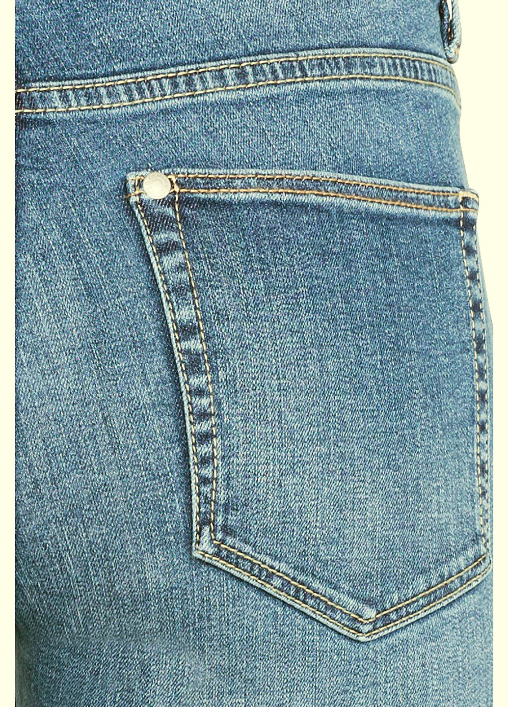 Джинси H&M кльош, буткат фіт однотонні світло-сині джинсові бавовна