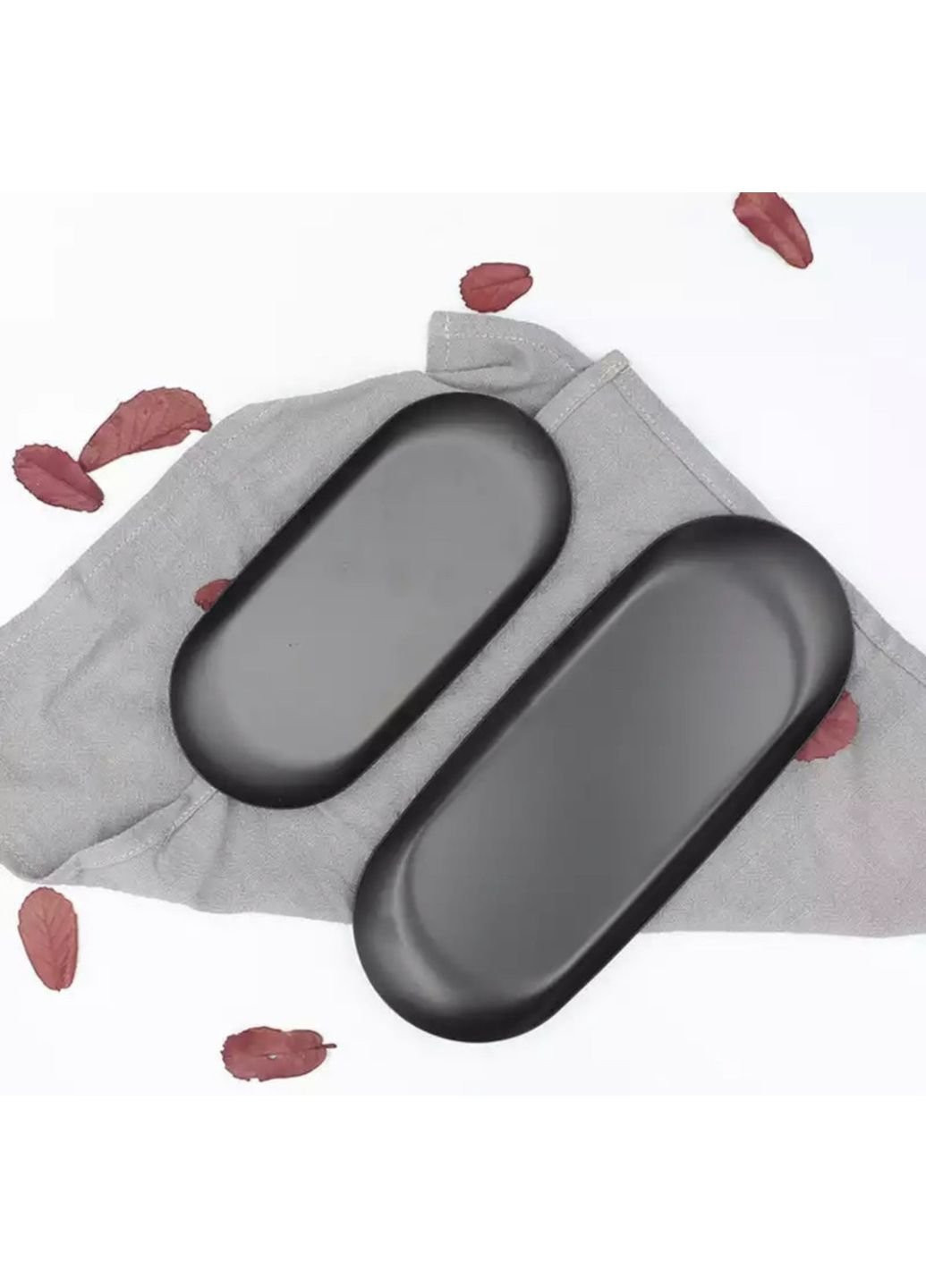 Блюдо овальне Чорний металік DL21012688 23х9.5 см Olens (253630938)