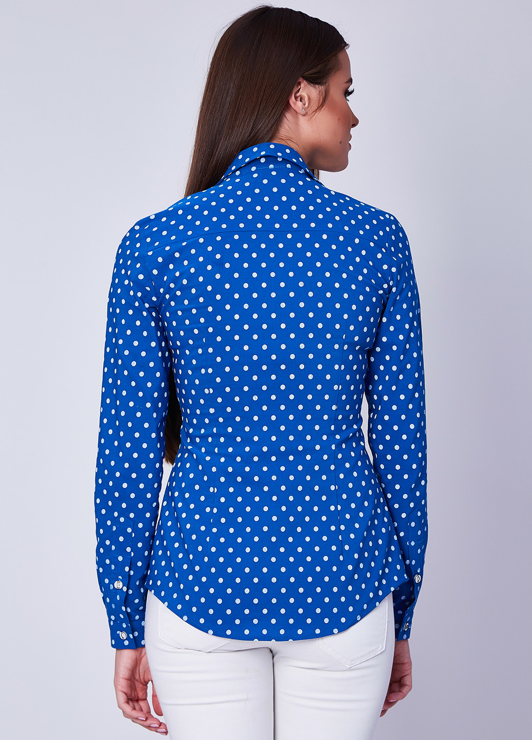 Синяя демисезонная блуза с длинным рукавом Gioia