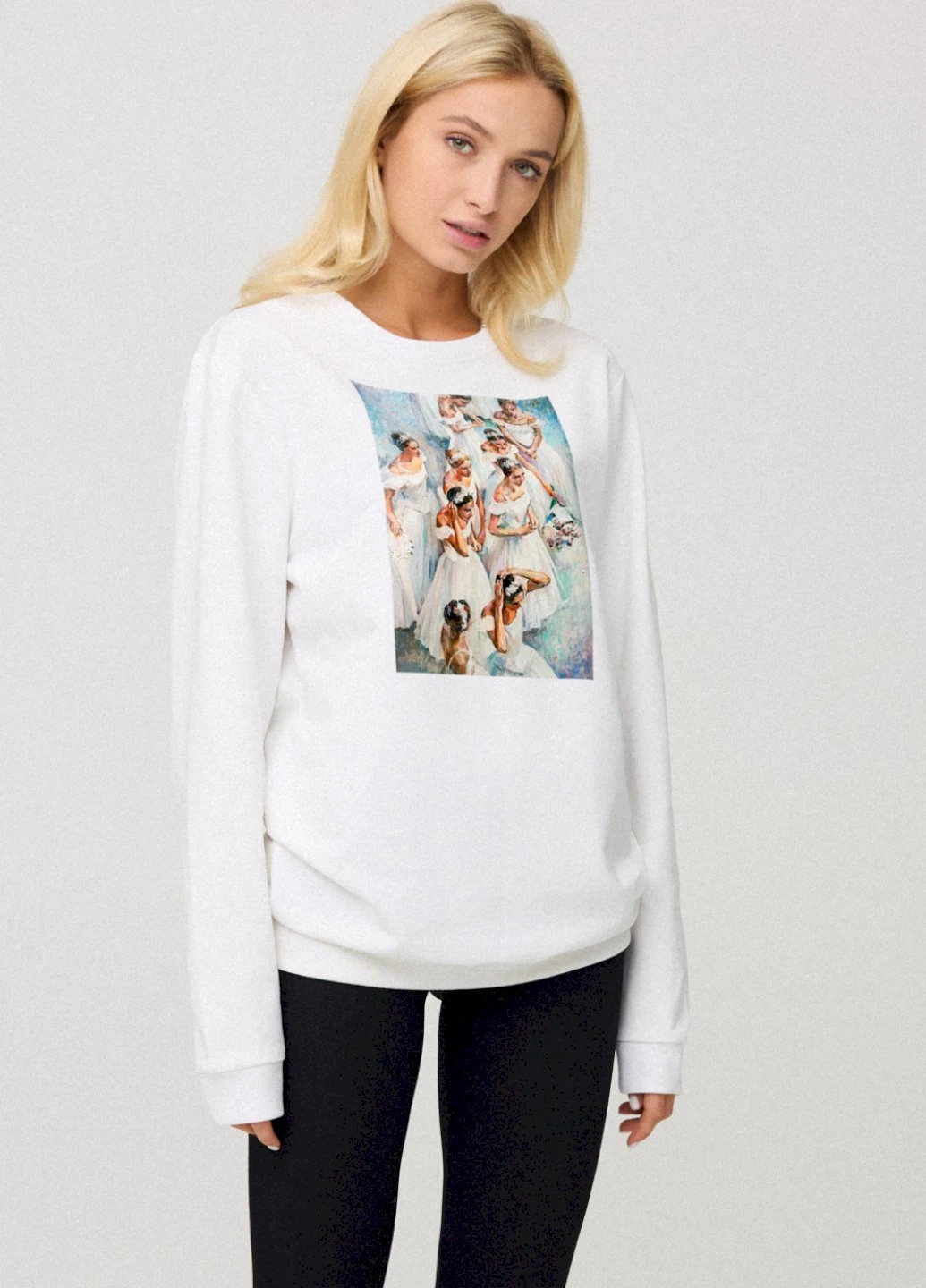 Белый світшот жіночий oversize /no flis/ YAPPI (254658790)