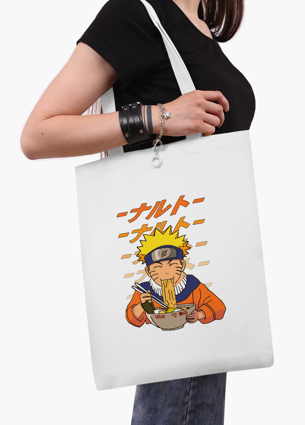 Еко сумка шоппер біла Наруто Узумакі (Naruto Uzumaki) (9227-2818-WT2) Еко сумка шоппер біла 41*35 см MobiPrint (221682998)