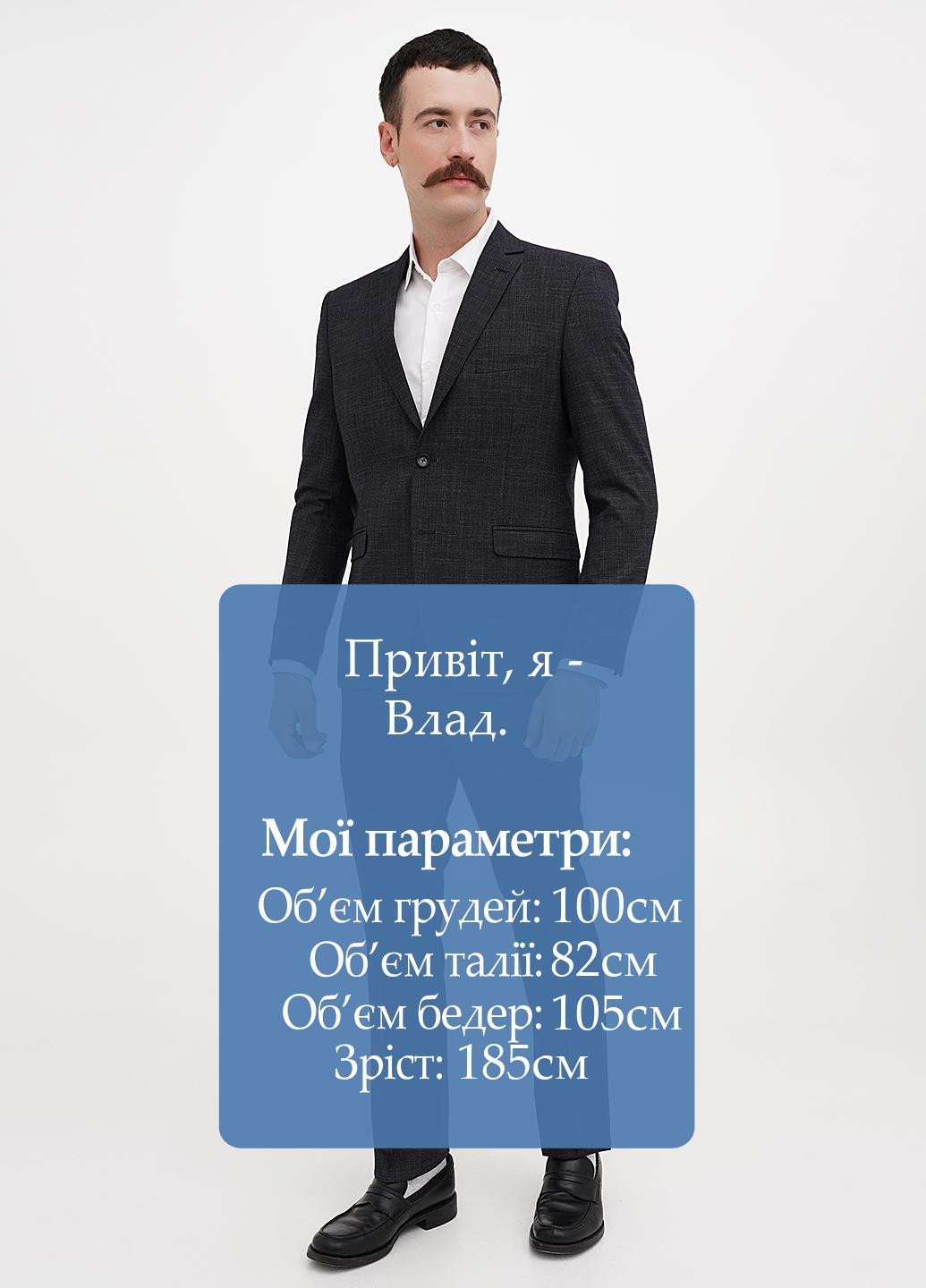 Темно-серый демисезонный костюм (пиджак, брюки) брючный Federico Cavallini