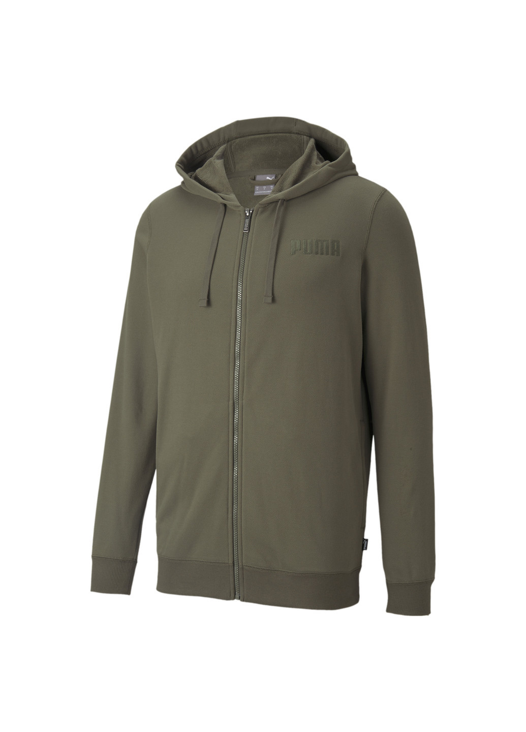Зеленая демисезонная толстовка modern basics full-zip men's hoodie Puma