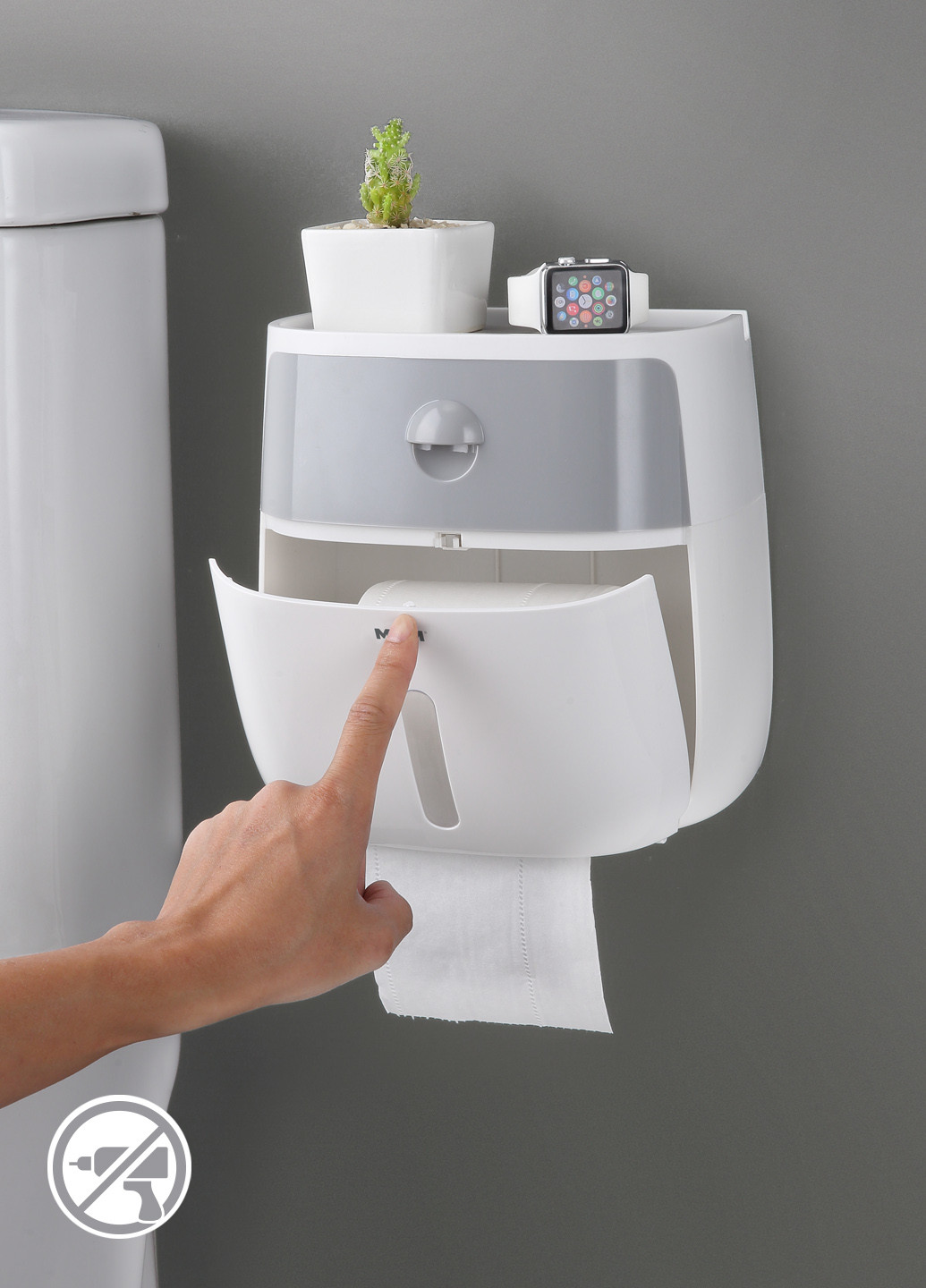Держатель для туалетной бумаги клеящийся, 21х20,5х13 см MVM (214203048)