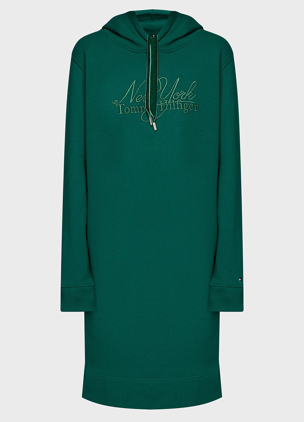 Зеленое кэжуал платье платье-худи Tommy Hilfiger однотонное