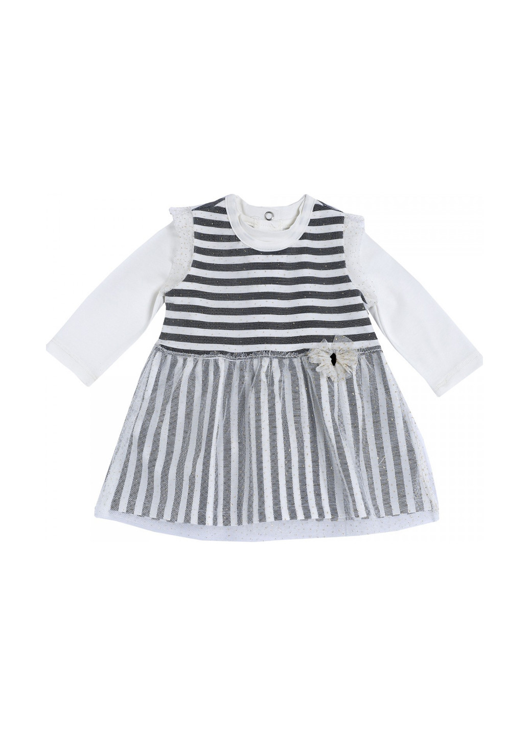 Чорно-білий демісезонний комплект (боді, сукня) Chicco