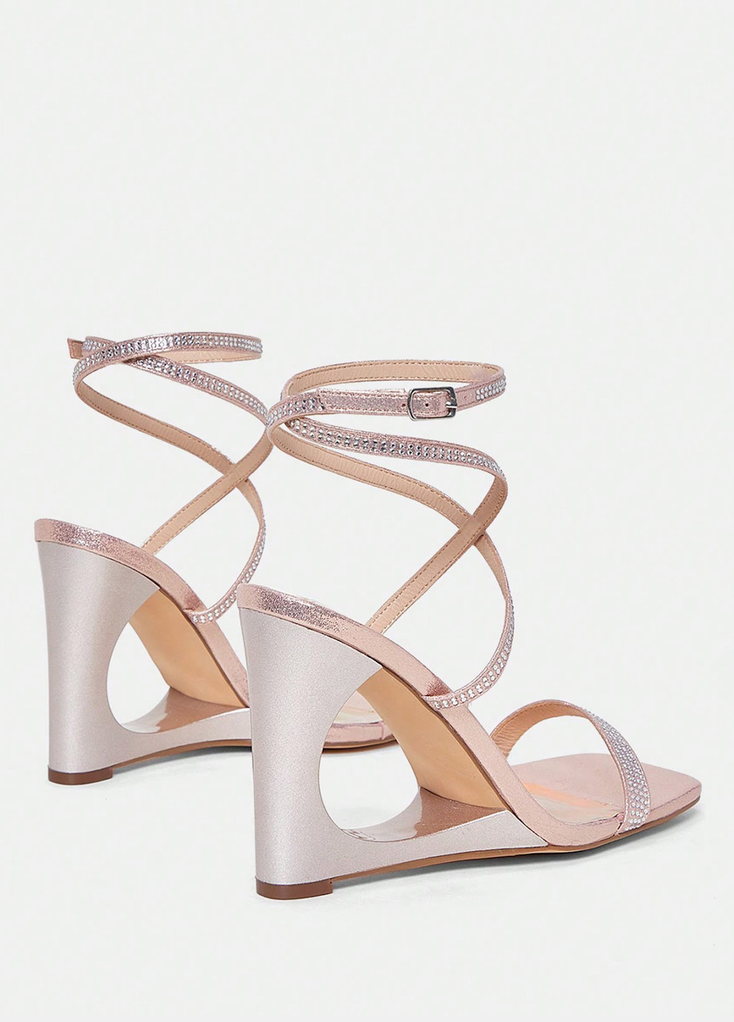 Светло-бежевые босоножки SHEIN с ремешком со стразами