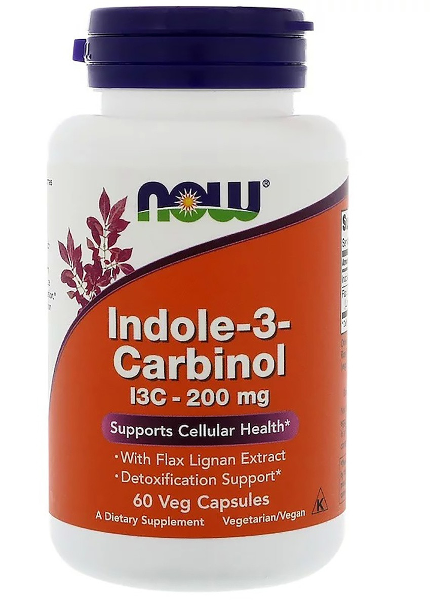 Индол 3 Карбинол (I3C) 200 мг,, 60 желатиновых капсул Now Foods (228292979)