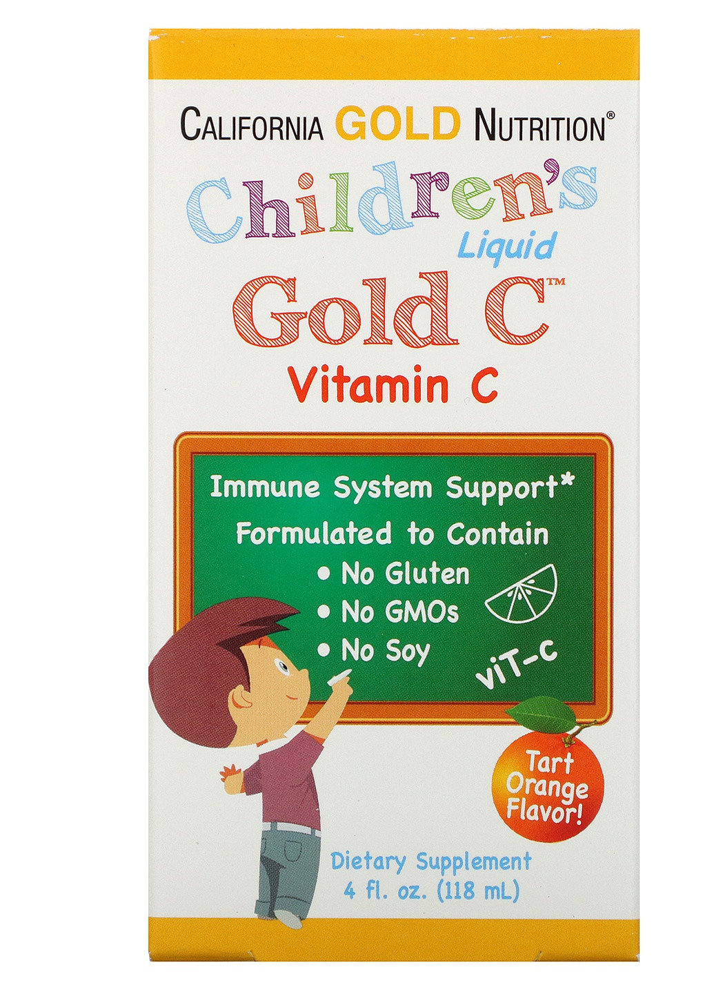 Витамин С в жидкой форме для детей Vitamin C 250 mg Children's Liquid Gold 118 ml California Gold Nutrition (254344522)