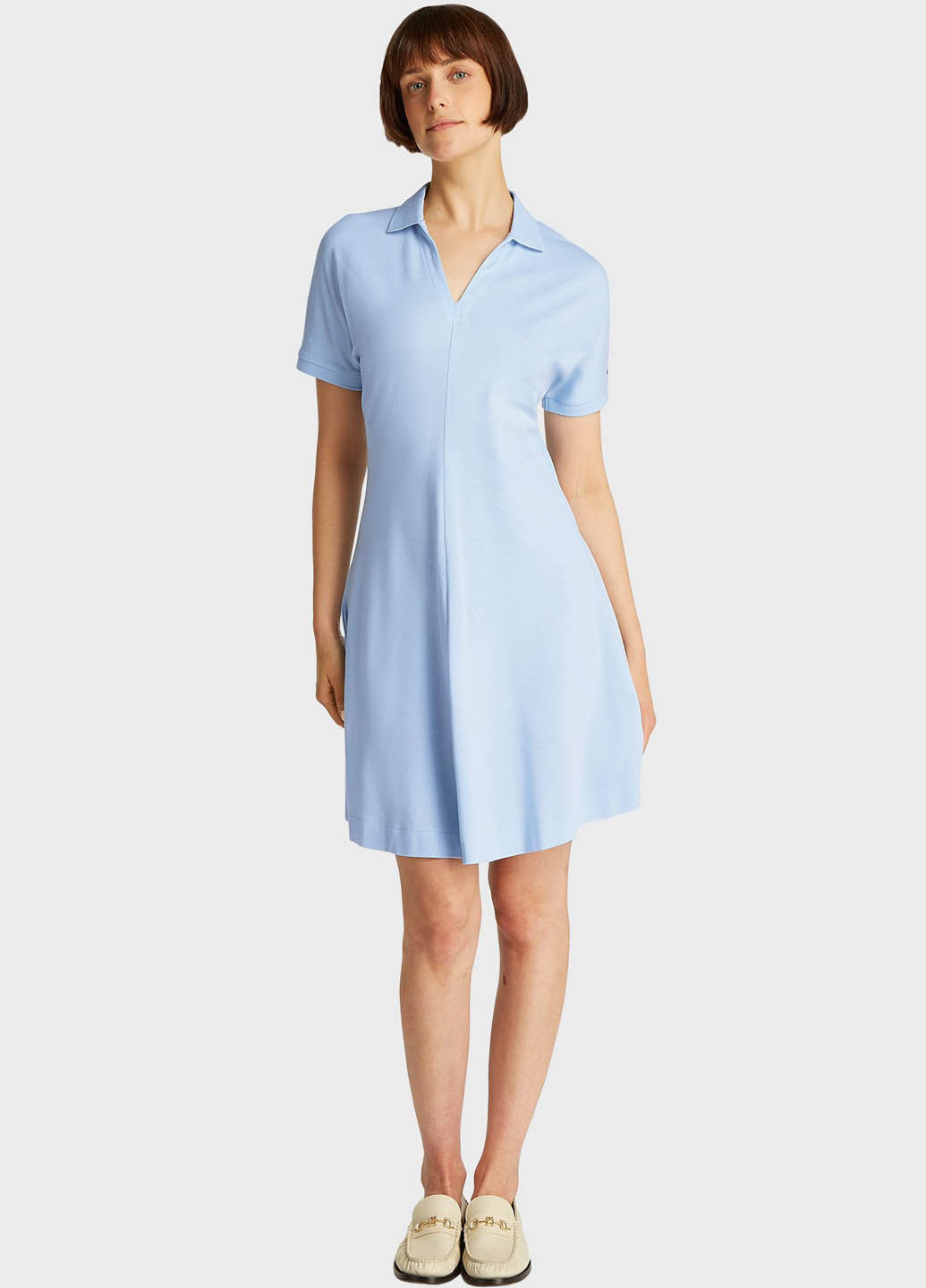 Голубое кэжуал платье поло Tommy Hilfiger однотонное