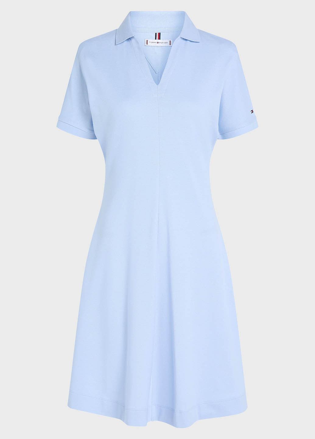 Голубое кэжуал платье поло Tommy Hilfiger однотонное