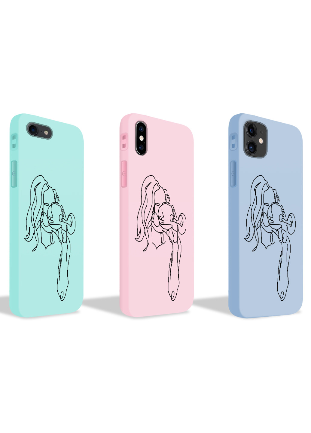 Чехол силиконовый Apple Iphone 8 plus Контурный минимализм (Contour minimalism) (6154-1357) MobiPrint (219774858)