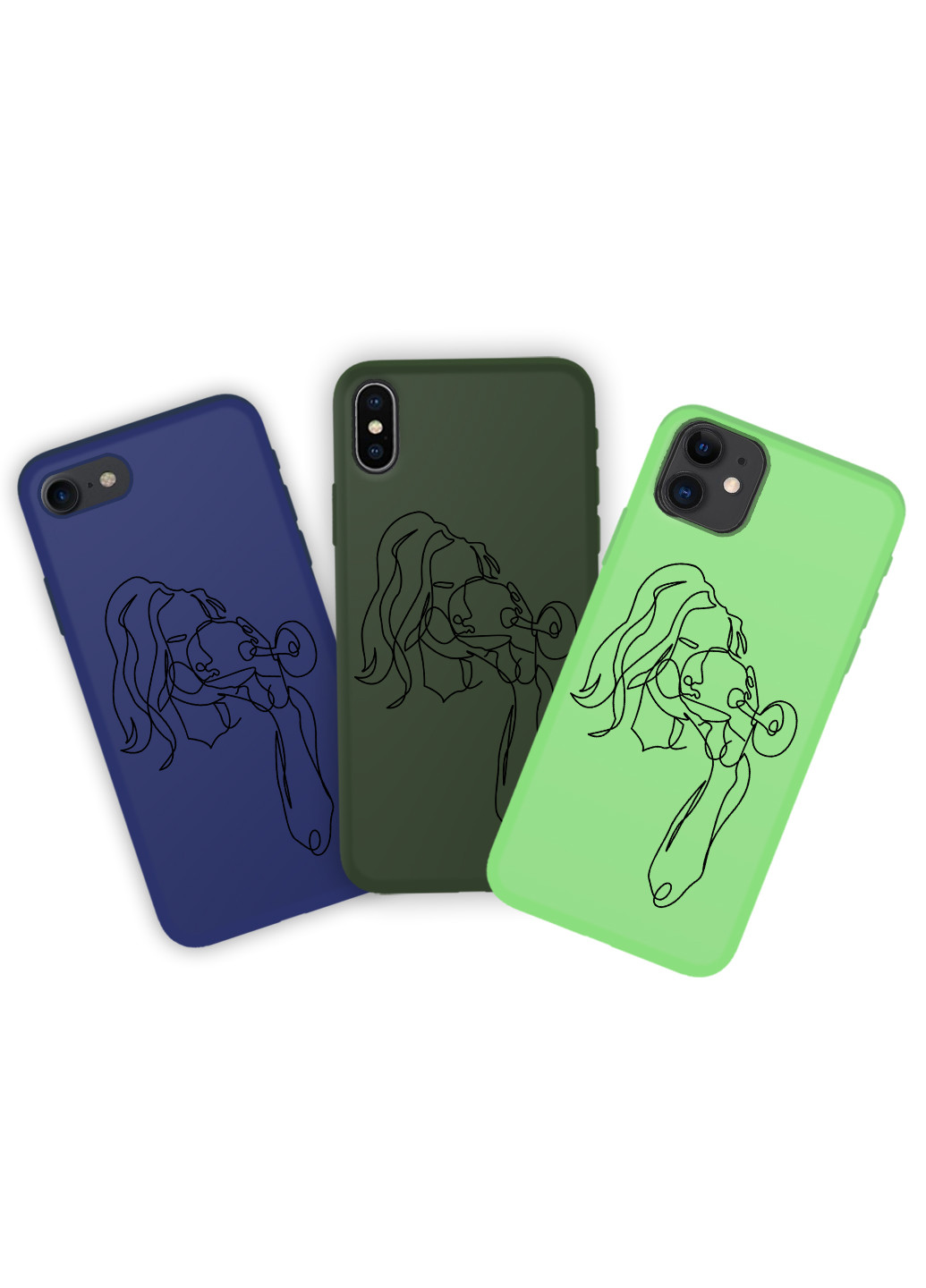 Чехол силиконовый Apple Iphone 8 plus Контурный минимализм (Contour minimalism) (6154-1357) MobiPrint (219774858)