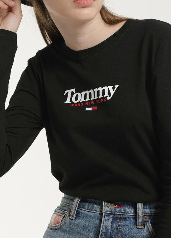 Свитшот Tommy Jeans Tommy Hilfiger - крой логотип черный кэжуал - (236398960)