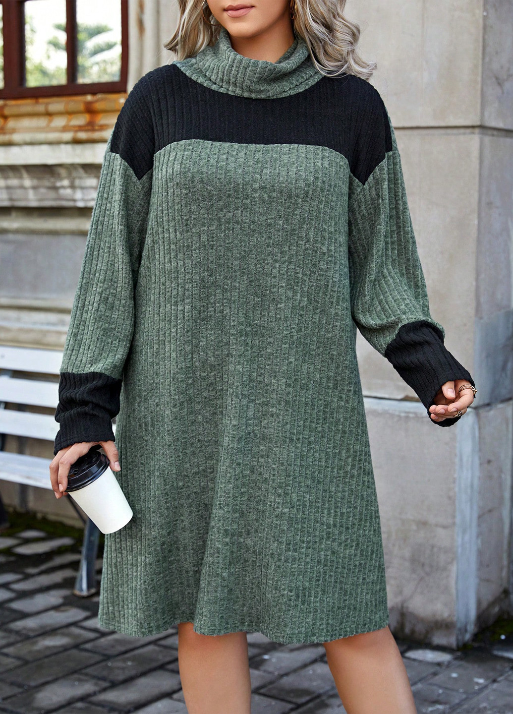 Комбінована кежуал сукня сукня светр Emery Rose колор блок