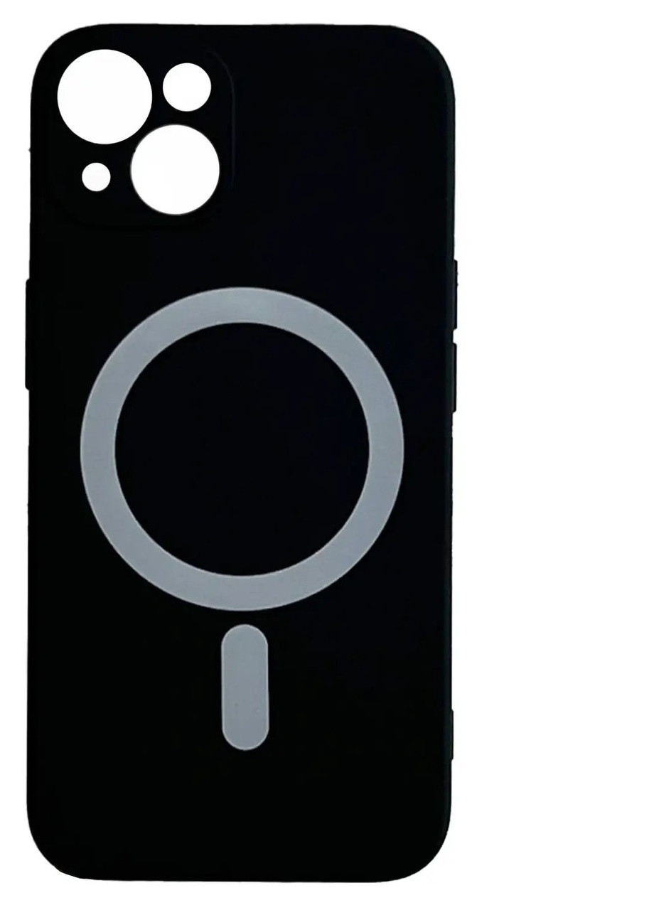 Силіконовий Чохол Silicone Case Закрита камера з MagSafe для iPhone 12 Чорний No Brand (255457030)