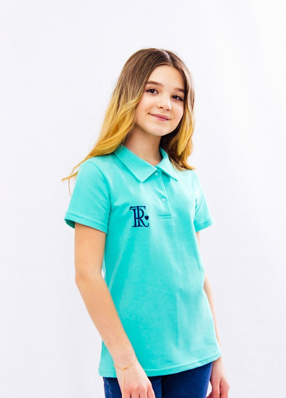 Салатова літня футболка-поло для дівчинки Носи своє